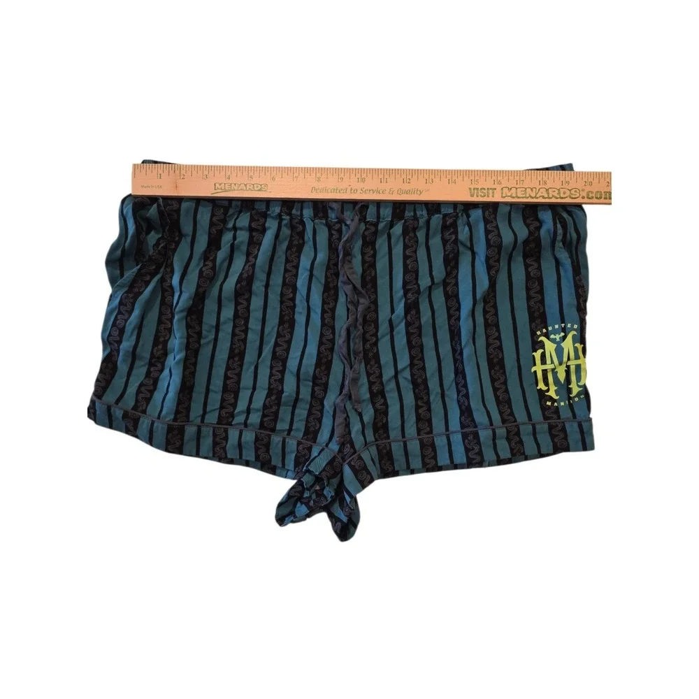 Disney Haunted Mansion Pajama Set Womens 1X Striped Shirt Shorts VTG Style - Picture 7 of 10